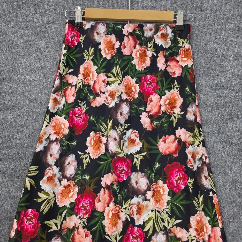 Cami NYC Skirt XS Floral Silk Satin Midi Multi Romantic Fairy Elegant Bohemian